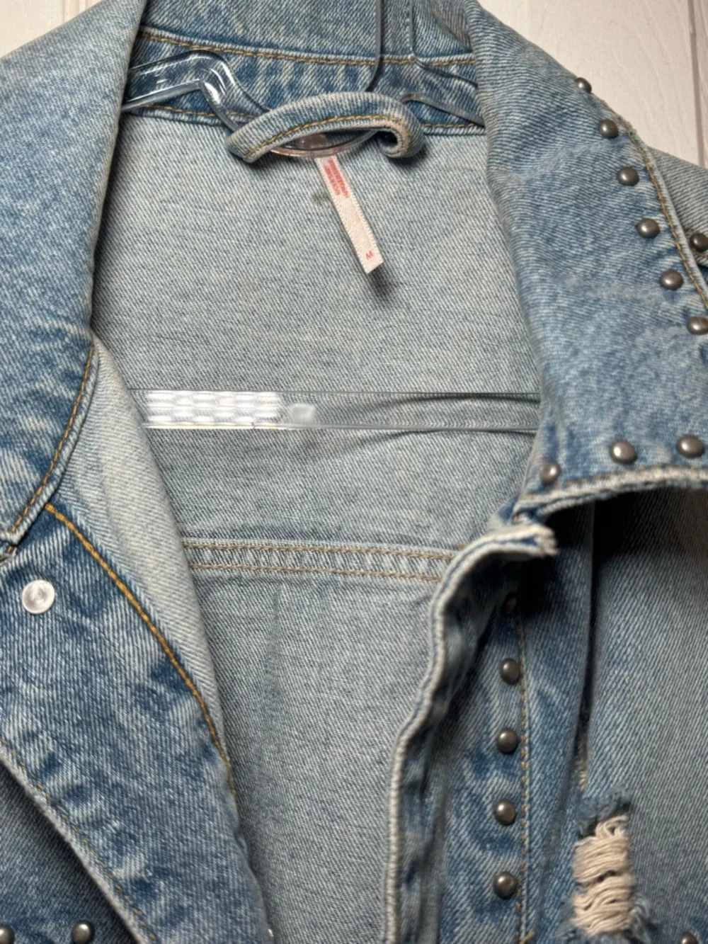 *RARE* Free People Studded Distressed embellished, Jean/denim jacket - Picture 5 of 9